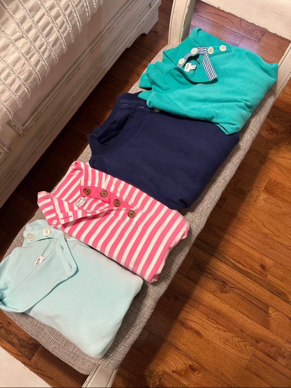 J. Crew sweatshirts in various colors